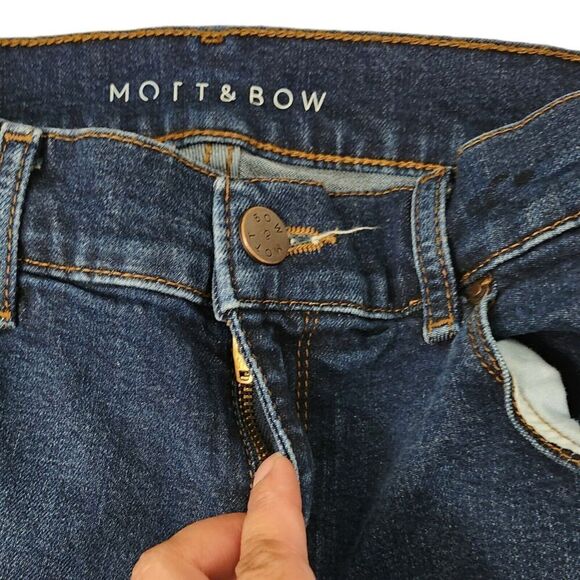Mott & Bow Jeans Womens 30 x 28 Blue Denim Boyfriend Dark Wash Stretch - Picture 2 of 9